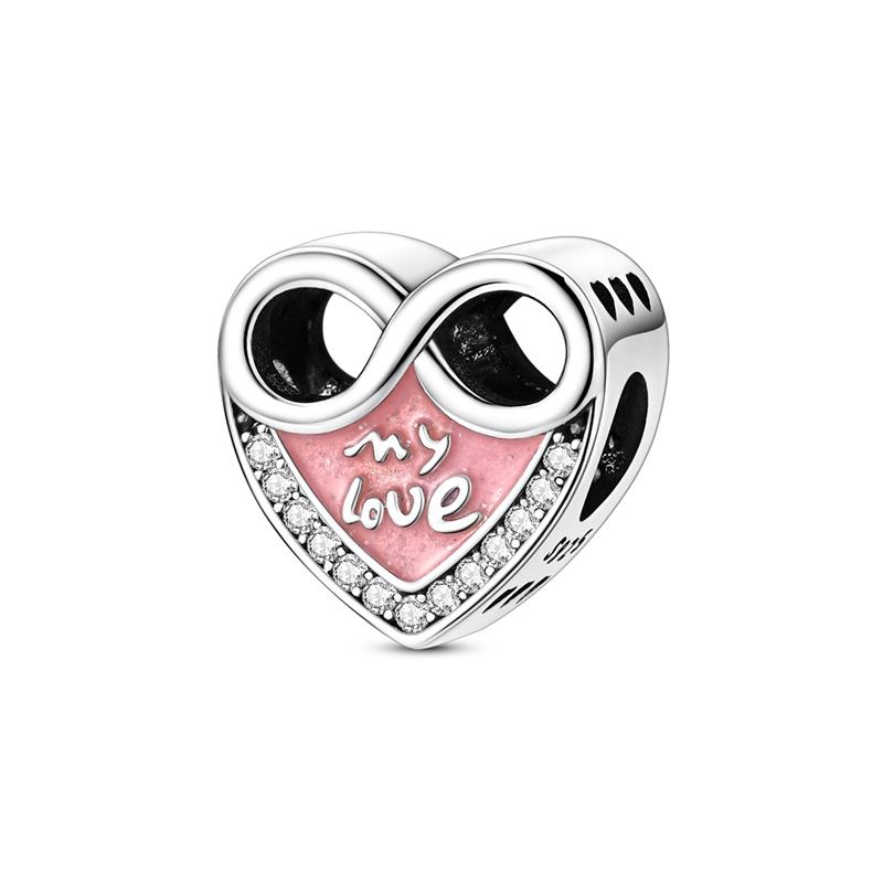 925 Silver Pink Series Dessert Cake Heart Camera Charms Beads For Women Fit Bracelet DIY Birthday Jewelry Gift