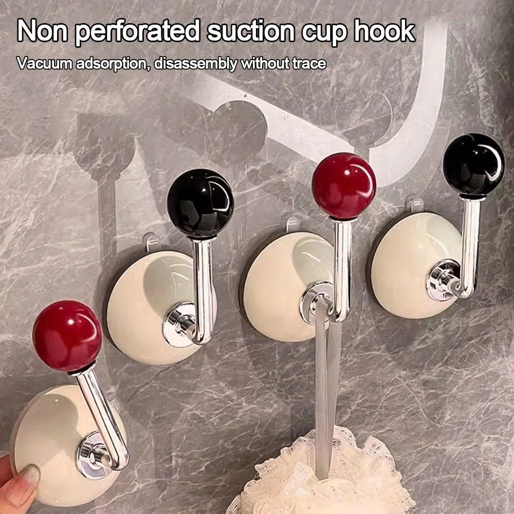 Punch-Free Suction Cup Hook Wall Mount Hanging Headband Holder Hair Tie Display Rack Shower
