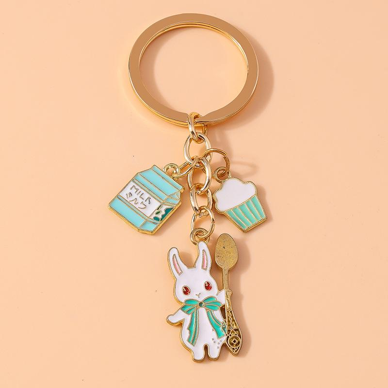 Cartoon Animal Dog Keychain Enamel Love Heart Charms Keyrings for Car Key Souvenir Gifts for Women Men Handbag Key Chains