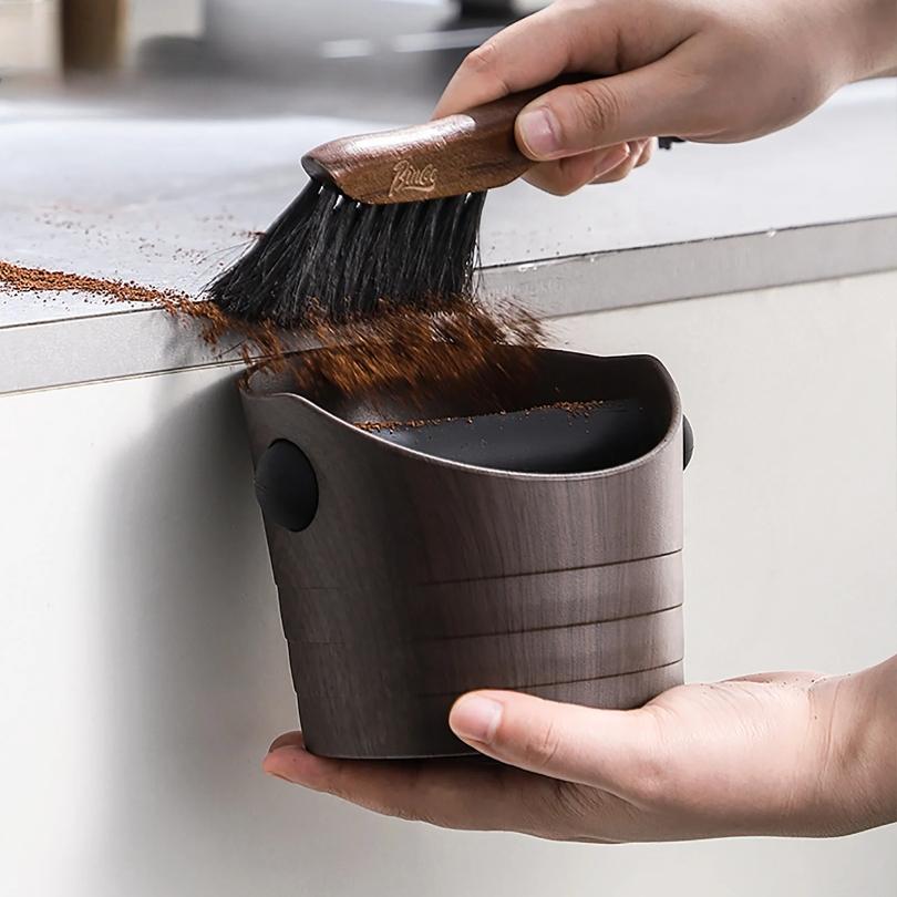 Coffee Knock Box Espresso Grounds Container Anti Slip Espresso Dump Bin Grind Beveled Barista Goods Cafe Bar Accessories