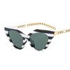 2024 New Arrivals Fashion Retro Metal Chain Sunglasses Women Uv400 Triangle Cat Eye Women Sunglasses
