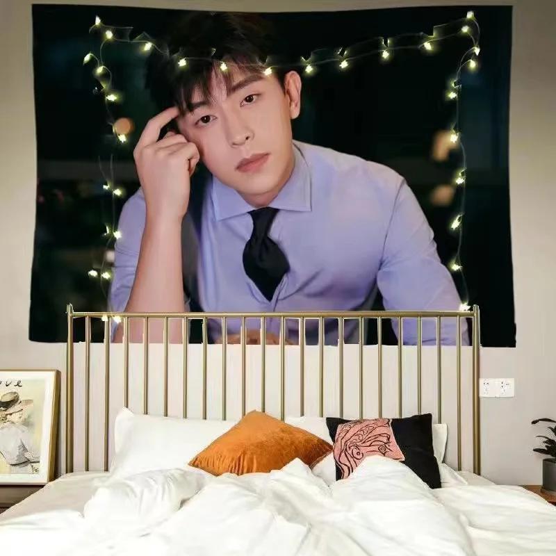 Celebrity support tapestry polyester wall hanging Kpop style fan decoration bedroom dormitory photos wall background decoration