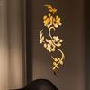 Blumenranken Wandaufkleber Gold Schwarz Silber Acryl Dekorationsaufkleber DIY Ornament Blumendesign Spiegel Wandaufkleber