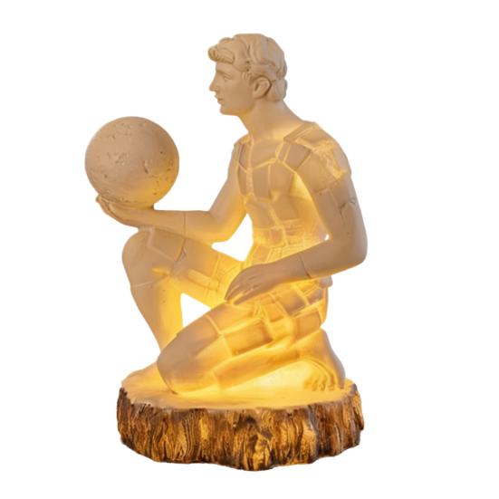 

Artistic Thinker Figurine with Night Light Thinking Man Sculpture Resin Statue Decorative Lamp Home Office Desktop Ornament A