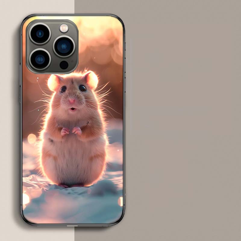 Cute Hamster Phone Case For Iphone 17 Air 15 Pro 14 Plus 16 Pro Max 12 13 Mini 11 16E X XS Cover Cute Fundas