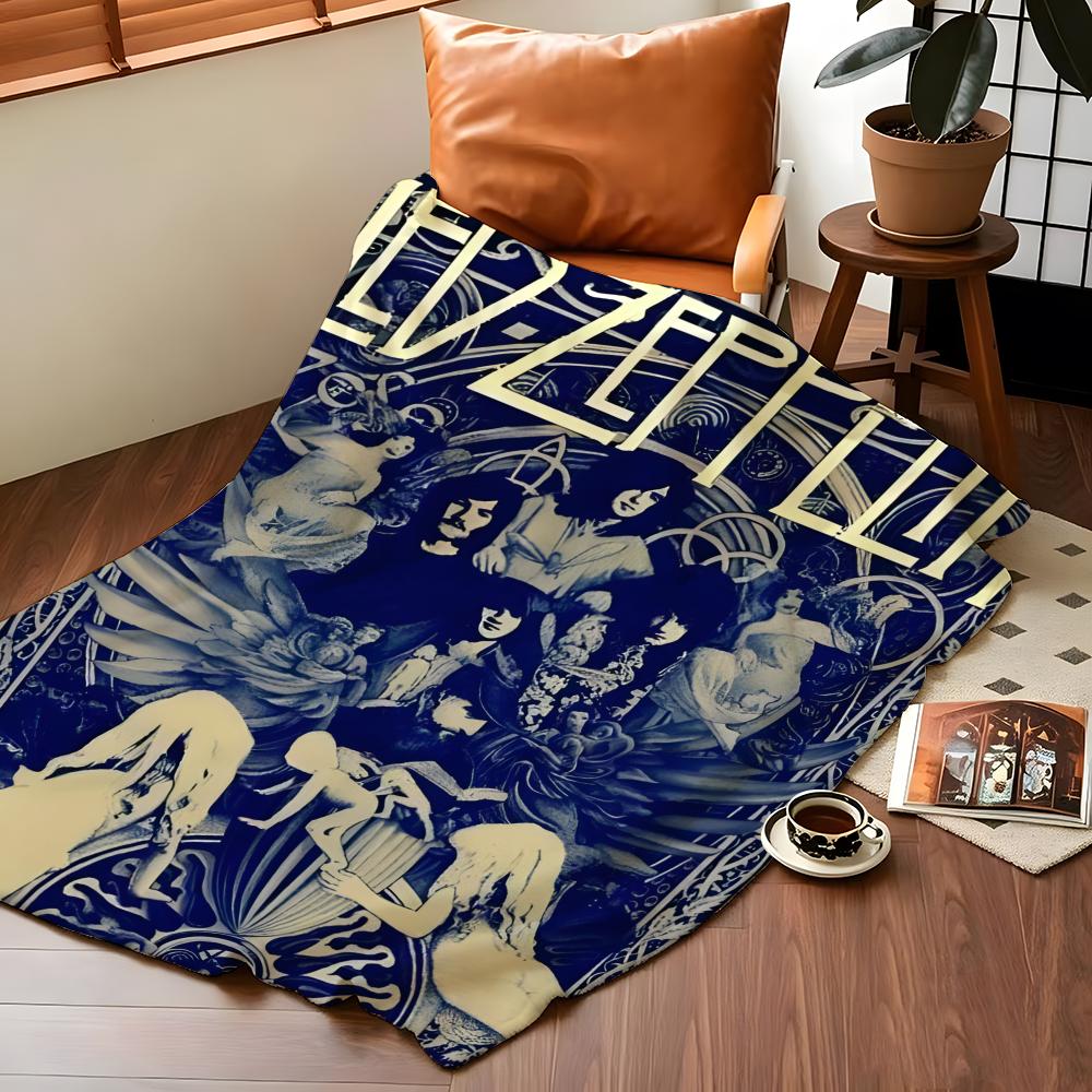 Muzyczna Koc L-Led Z-Zeppelin Nadziany Flanelowy Koc Odpowiedni do Kanap Łóżek Biur Podróży Krzeseł Kempingowych