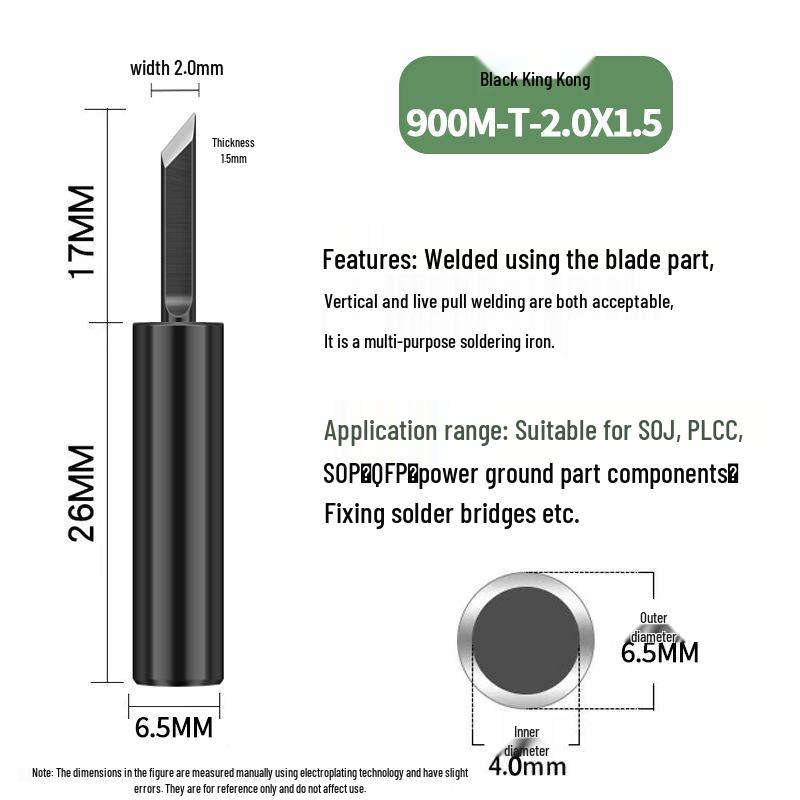 Black King Kong 936 Soldering Iron Tip - Constant Temperature, Internal Heating, Electric Soldering Station Tip.