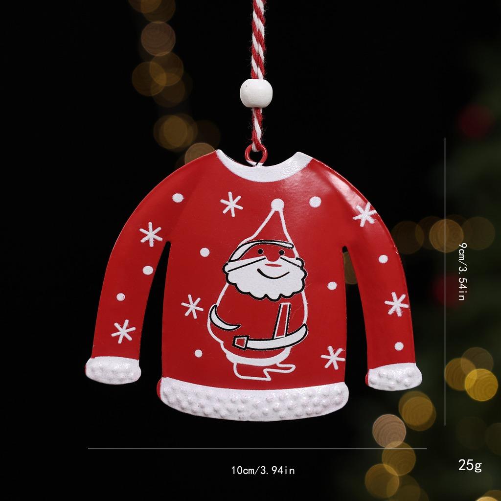 Metal Christmas Hanging Ornament Lightweight Christmas Sweater Ornament Character Candy Cane Ornament Festive For Christmas Tree