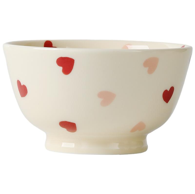 Cream Love Bowl Plate Simple Rice Salad Bowl Combination Series Underglaze Color High Temperature Resistant Ceramic Tableware