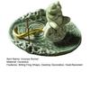 Meditation Frog Incense Stick Holder Ceramics Lotus Leaf Sitting Frog