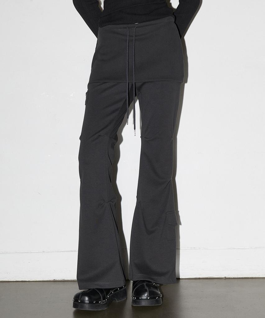 Lense Bootcut Skirt Pants Charcoal