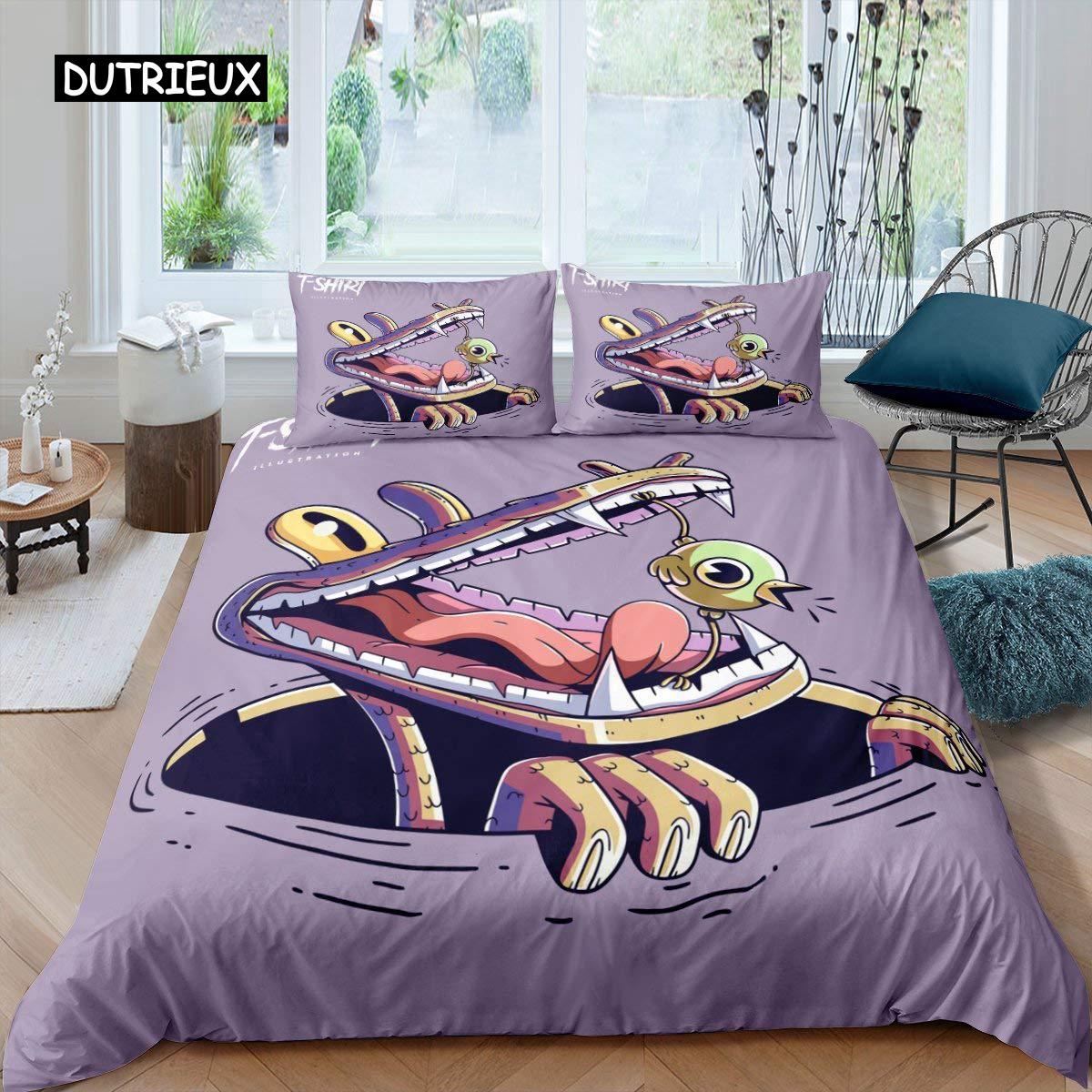 

Crocodile Quilt Cover Package Wild Alligator Pattern Style Bed Linen Package Wildlife Style Comforter Cover Horror Animal Theme Single Size Quilt EU single(135x200cm)