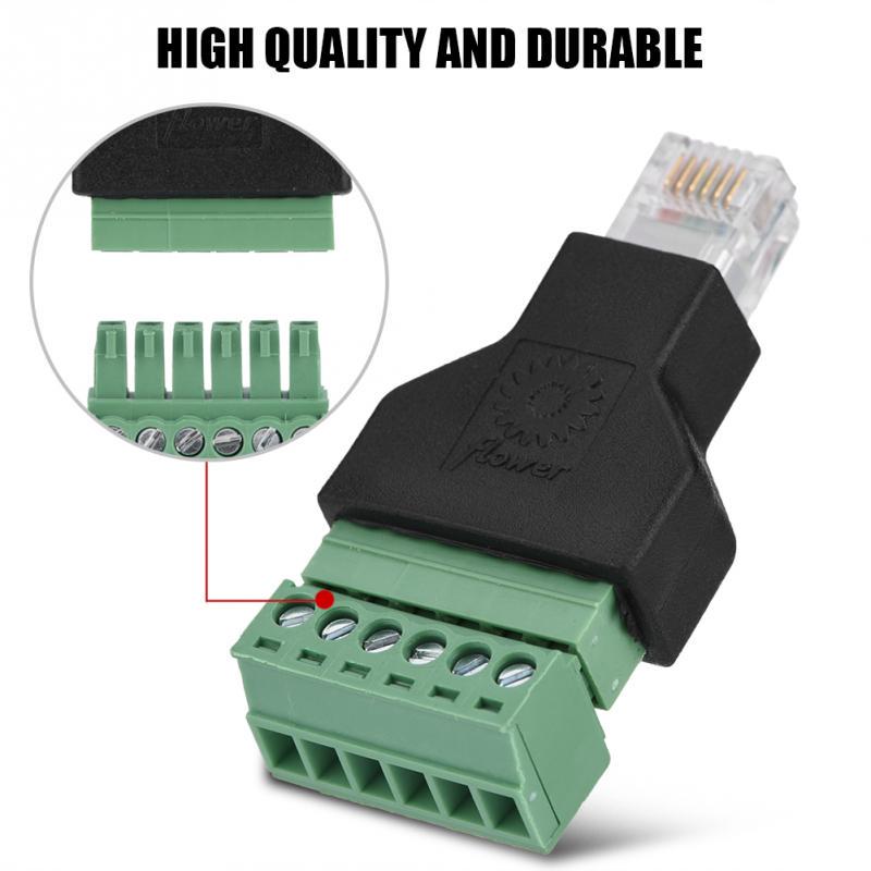 Buy 1Pcs RJ12 6P6C Male To 6 Pin Screw Terminals Adapter Connector at affordable prices