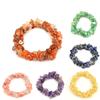Kreatives Mehrfarbiges Handgemachtes Gebogene Nadel Natürlicher Unregelmäßiger Kristall Kies Elastisches Armband Armband B93
