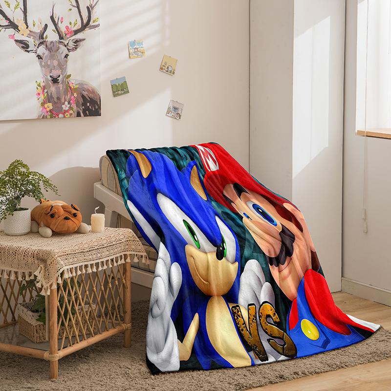 Cartoon Sonic series double-sided flannel 2D digital printing blanket blanket