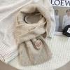 Scarf women's autumn and winter new versatile thickened warm bow scarf wool knitted scarf