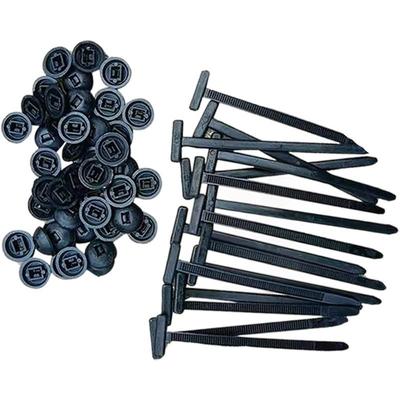 100 Stück Universal-Kabelbinderschnalle aus Nylon, robuster, selbstsichernder Kabelbinderhalter mit Stift und Knopf, Mehrzweck-Kabelbinderwerkzeug für die tägliche Autoreparatur