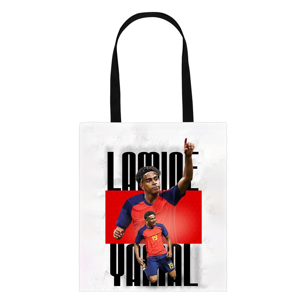 Voetbal Sterrenpatroon Tote Bag, L-Lamin Yamal Boodschappentassen Opbergtas School Schoudertas, Boekentas School Schoudertas