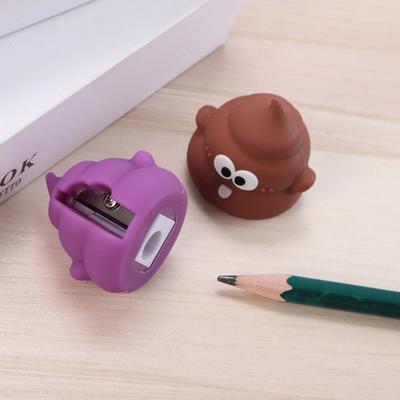 Cute Poop-Shaped Pencil Sharpener Mini PVC Sharpener with Manganese Steel Blade Portable Smooth Cutting Sharpener for Kids Students Fun Desk Decor