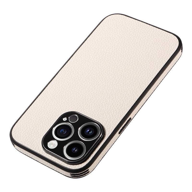 Lychee Leather Phone Case For iPhone 17 Air 17 Pro Max 16 15 14 13 Shockproof Luxury Shell TPU Hybrid Slim Back Cover