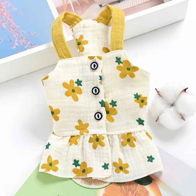 Cotton pet small dog dog clothes suspender skirt than bear teddy spring and summer thin