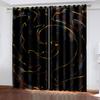 3D Marble Texture Sunshade Curtains 2PCS Living Room Bedroom Home Decor Hook Perforation Blackout Curtains