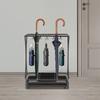 Black Umbrella Holder Stand with 18 Slots & 10 Hooks - Freestanding Umbrella Rack Organizer for Home & Office (55 Lbs Capacity)
