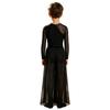 Boys Lyrical Dance Outfit Long Sleeve V-neck Back Invisible Zipper Bosyduit with Split Mesh Pants