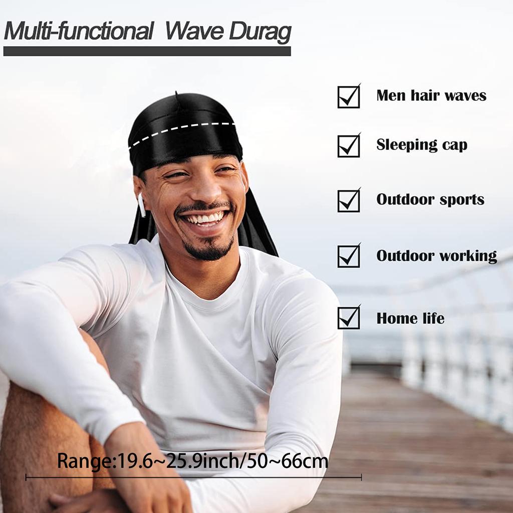 Pánský Simulační Hedvábí Jednobarevný Hedvábný Satén Dlouhý Ocas Cop Streetová Osobnost Pohodlná Pirátská Čepice Elastický Šátek