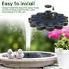 Solar Water Fountain Polysilicon Board Floating Bird Bath Fountain Pump with 5 Nozzles Energy Saving Water Pump for Garden Ponds