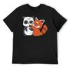 Cute White And Red Panda T-Shirt Korean Fashion Funny T-shirts Blanks Tshirts Personalised Mens Designer Clothes