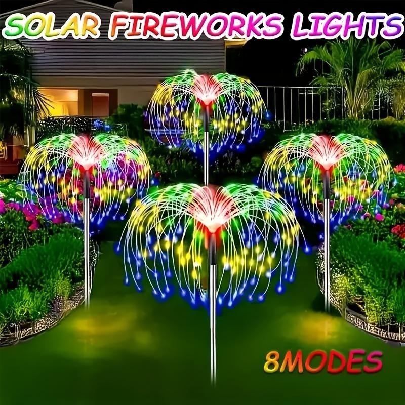 300/420 LED Outdoor Solar Garden Light, Upgraded Fireworks Light, 8 Lighting Modes,outdoor Decoration On Garden Terraces,Halloween,Christmas