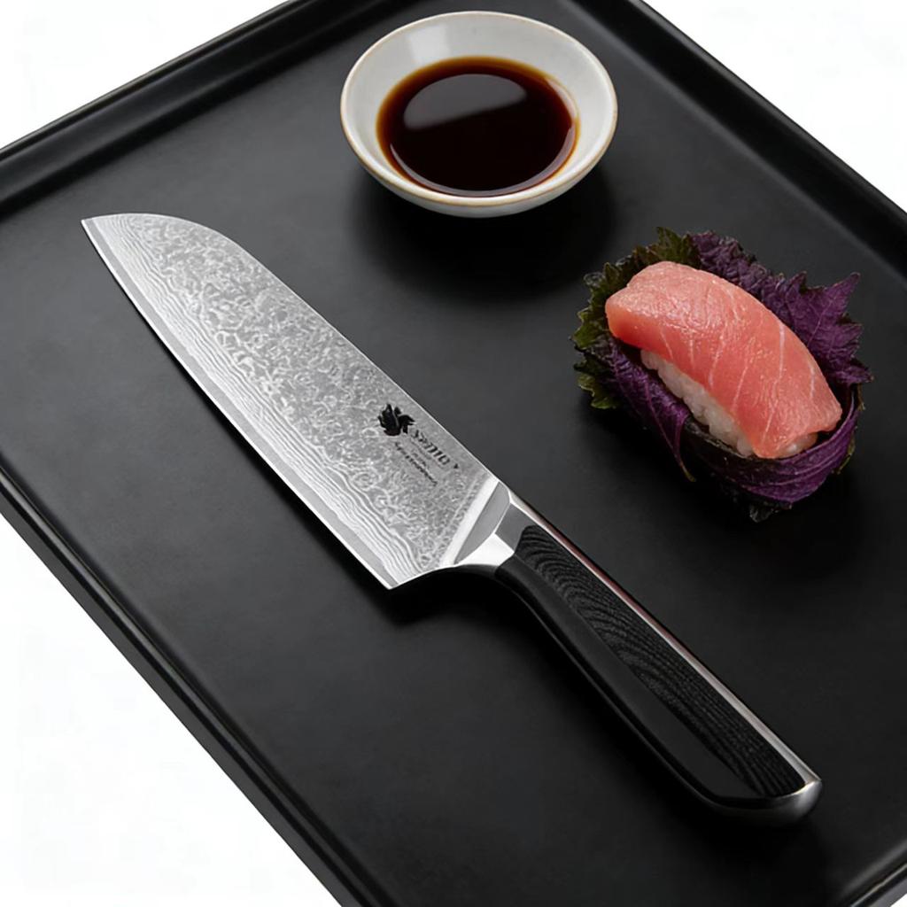 7 Inch Santoku Knife 67-layers Damascus Steel Blade G10 Handle Chef Slicing Vegetables Cleaver Meat Japanese Kitchen Knives