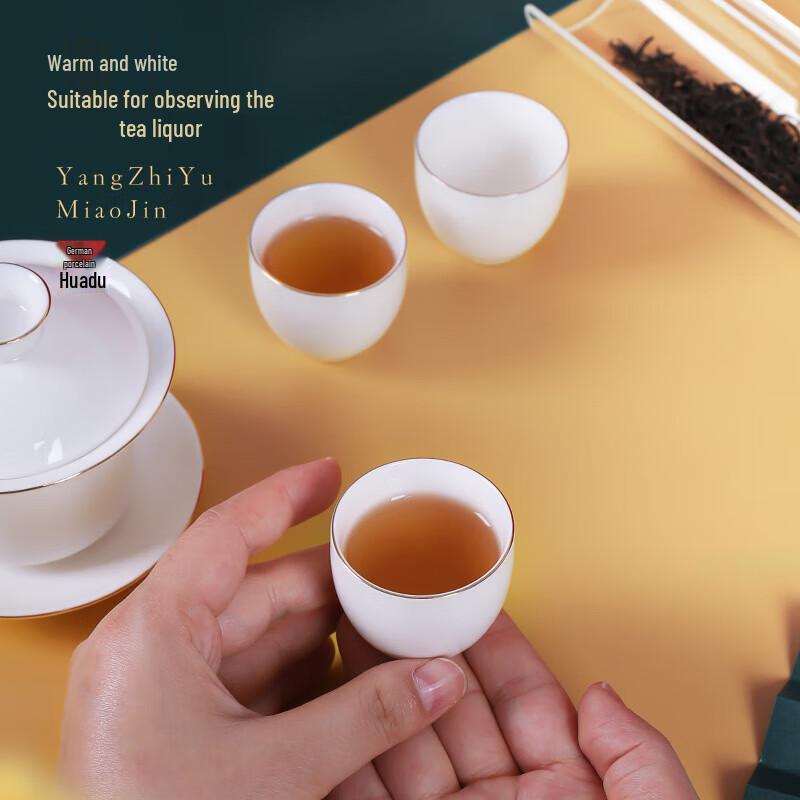 Chaxun White Porcelain Mutton Fat Jade Gongfu Tea Set