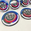 Für BMW Group 50-jähriges Jubiläum Kohlefaser-Muster Plakette 74/82mm Logo 68mm Radnabenkappe ABS-Plakette 45mm Lenkrad