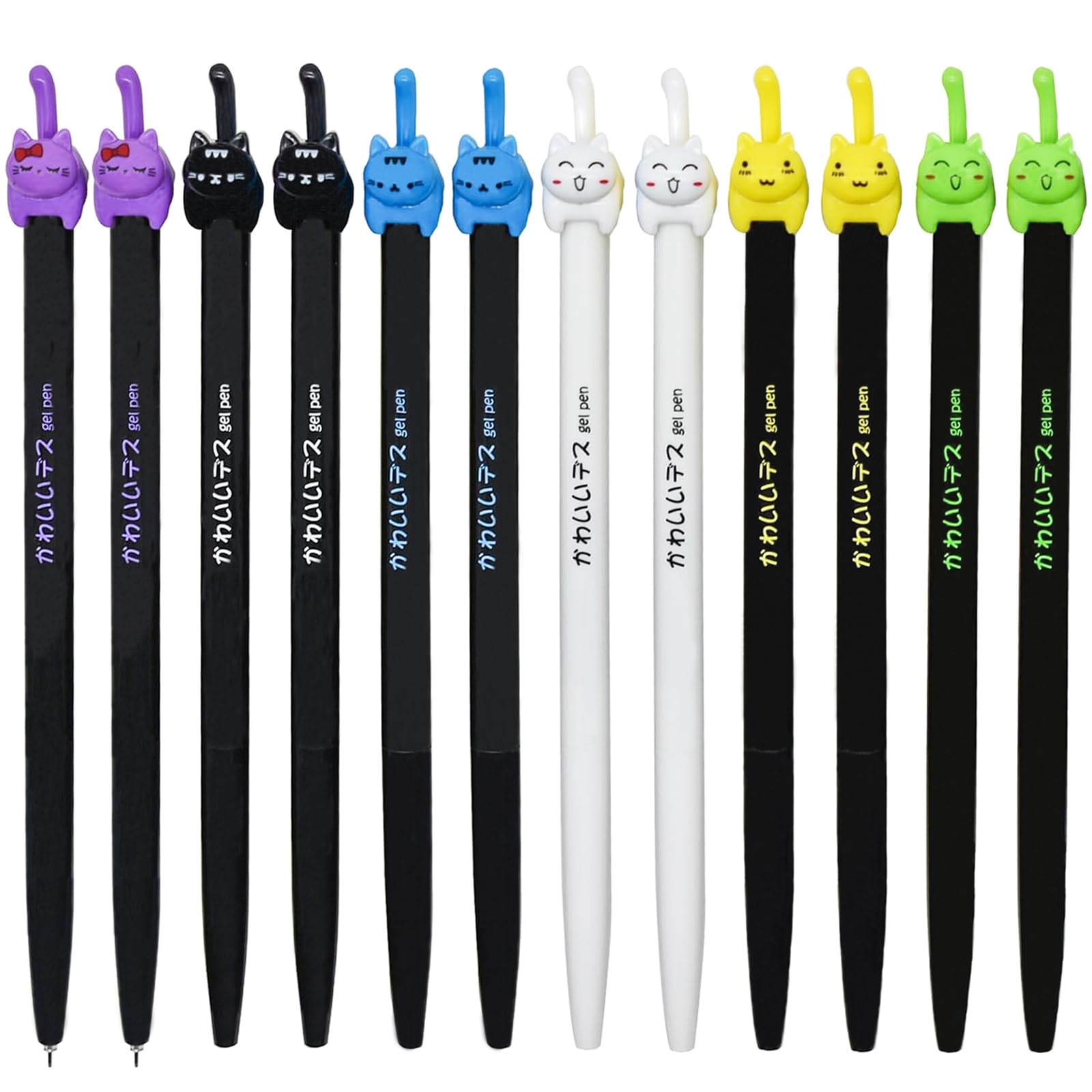 

Maydahui Cute Animal Cat Ballpoint Black Gel Stylish and Fun Perfect for Birthday Gifts Pens, 12-Piece Set, 0.5mm Ink, Pens, Stationery, Planners,