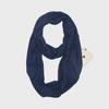 Solid Color Infinity Scarf with Storage Pocket for Women