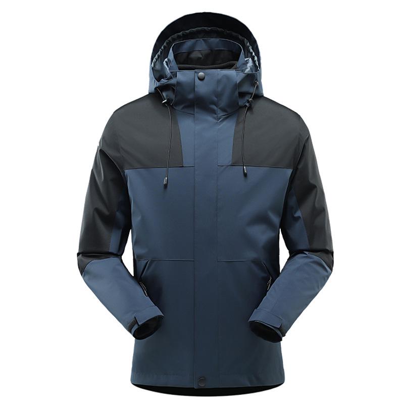Men's and Women's Outdoor Windproof Waterproof Two-Piece Detachable Ski Suit, Three-in-One for Mountaineering
