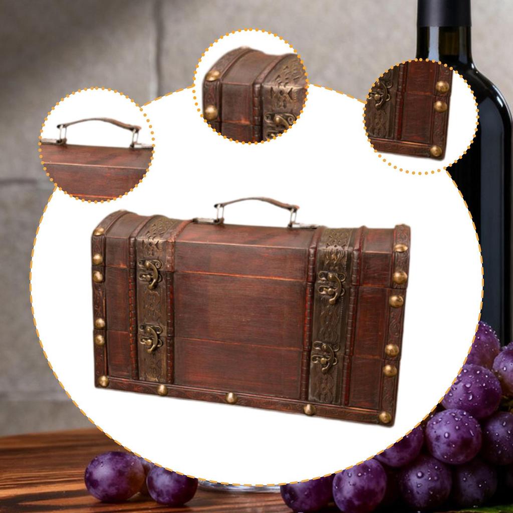 Flaschentragetasche mit Griff, Vintage-Holzkoffer für Champagnerflaschen