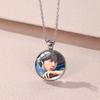BTS Collana con Ciondolo Rotondo Logo & Foto di Gruppo, Collana Kpop Bangtan Boys, Gioiello Regalo per Fan ARMY