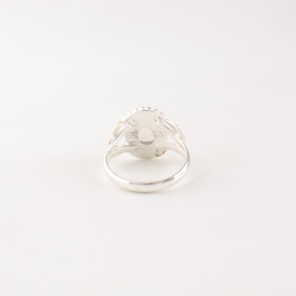 Natural Rainbow Moonstone Gemstone 925 Sterling Silver Jewelry Handcrafted Ring RR-61-27