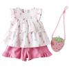 DaveBella Girls' Strawberry Print Two-Piece Summer Set