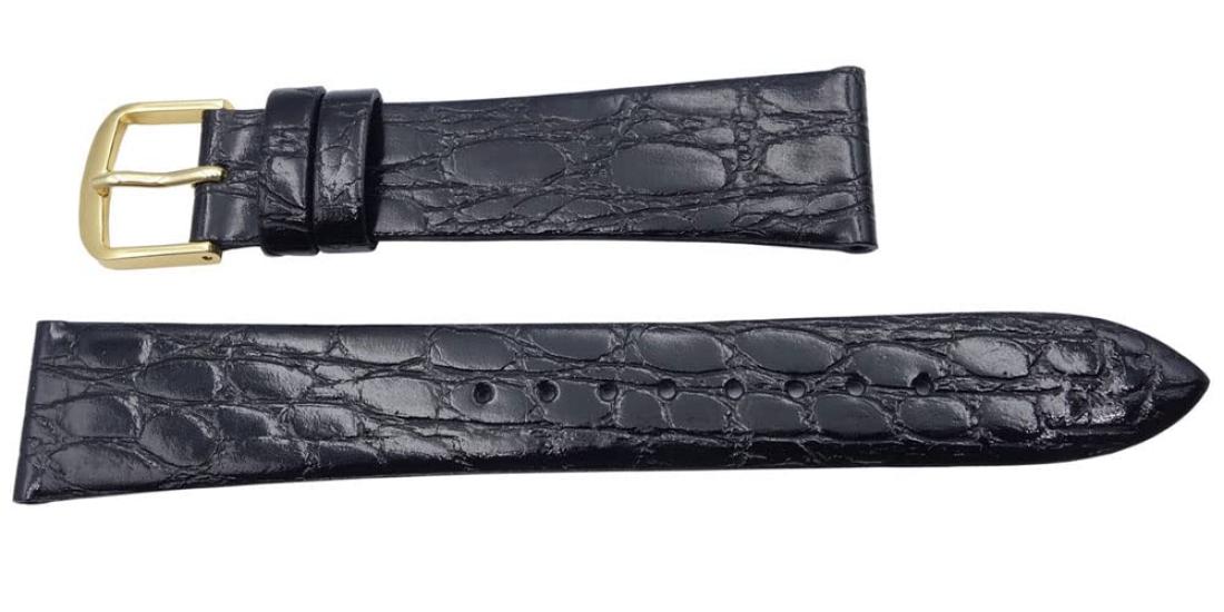

[SEIKO] SEIKO Watch Band 20mm DAP9 Cowhide Crocodile Embossed Black Men s