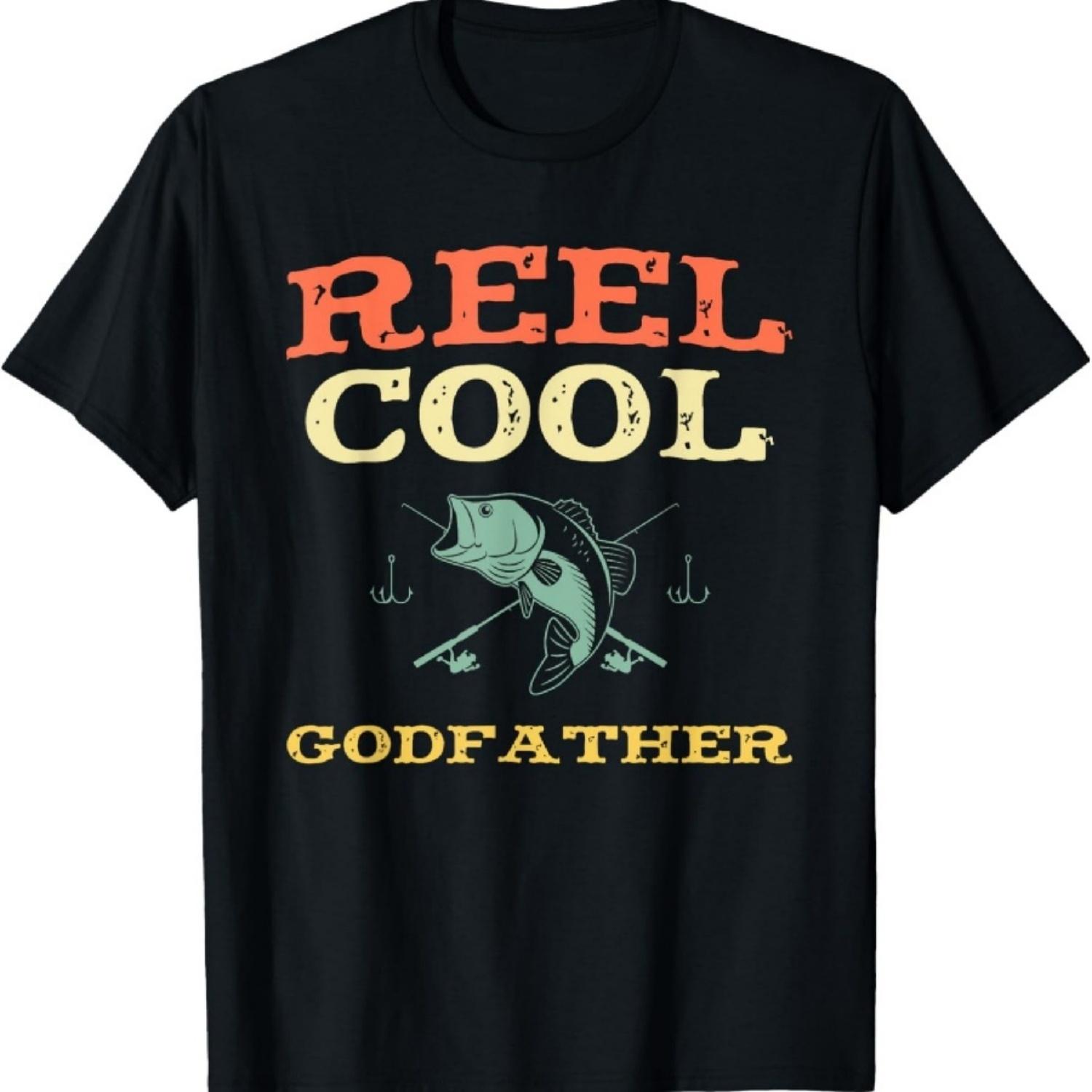 Reel Cool Godfather Fishing Fisherman Funny Vintage T-Shirt XXXXXL чёрный
