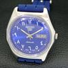 USED VINTAGE SEIKO 5 AUTOMATIC 7009A JAPAN MENS BLUE COLOR DIAL WATCH A433560-2 R117-a433560