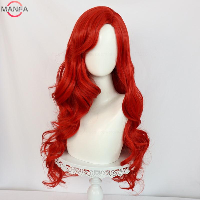 Hoge Kwaliteit Body Lucky Girl Ruby Gillman Cosplay Pruik 26 Inch Rood Lang Krullend Synthetische Pruik Anime Halloween Pruik red