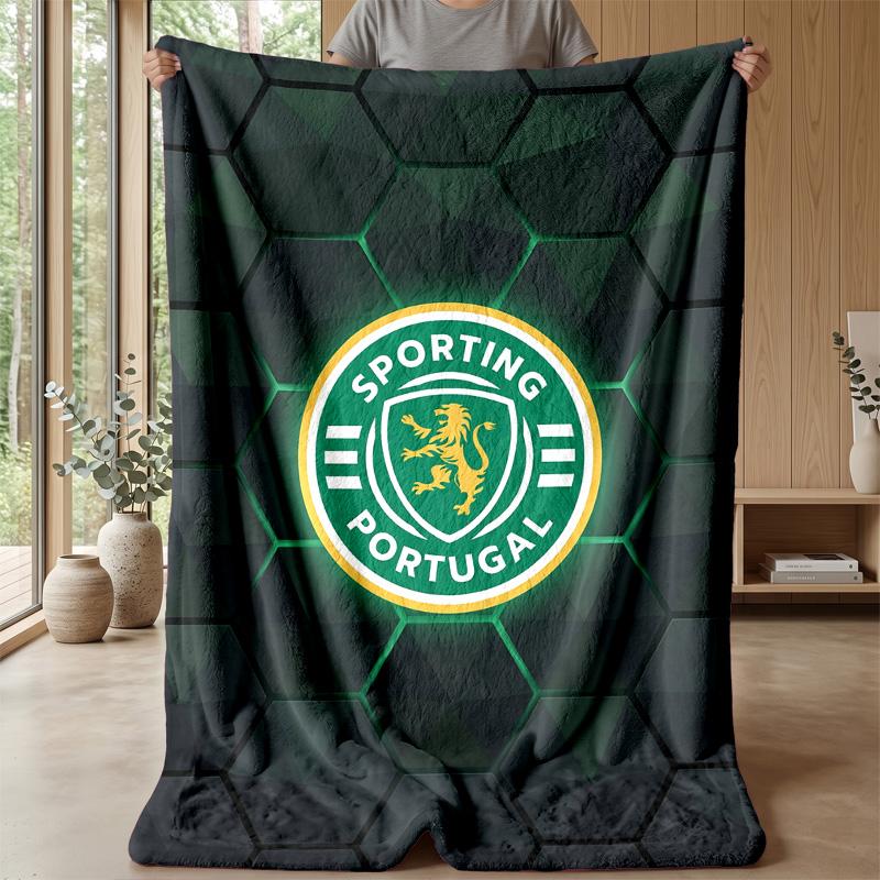 Coperta in pile di flanella morbida FC Sporting CP Leggera Accogliente Calda Coperta da divano letto Decorazione per la casa
