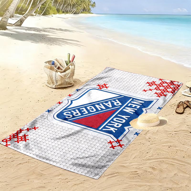 New York Rangers Print Beach Towel, Large Soft Quick Dry Towel for Beach Camping Swimming