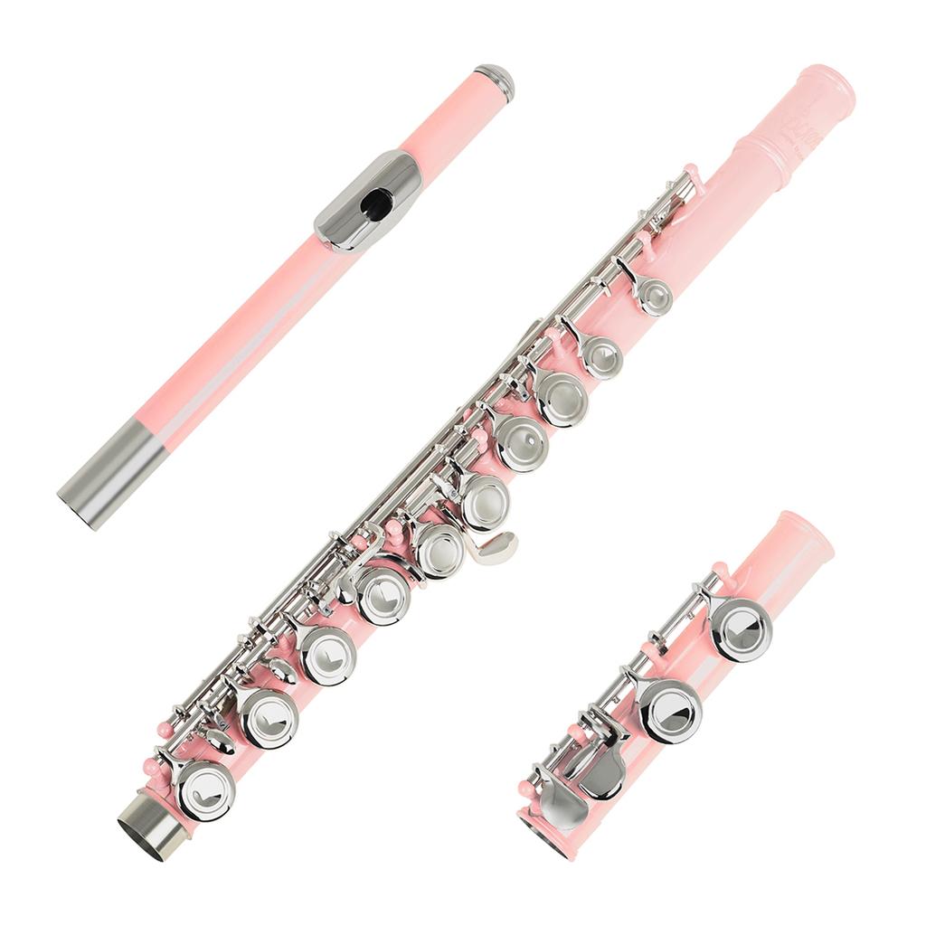 M MBAT 16-Hole Flute In C Nickel-plated White Brass Body Professional Performance Flute With Case Cleaning Tools Woodwinds