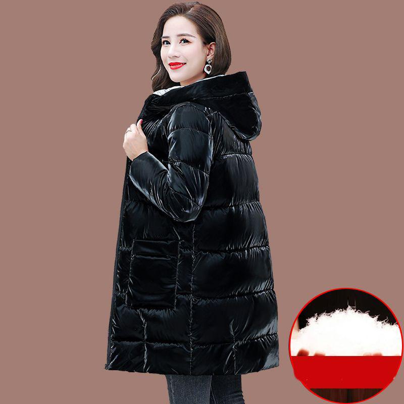 Women Winter Coats Jackets Fashion Down Cotton Bright Clothes Green Print Parkas Mother